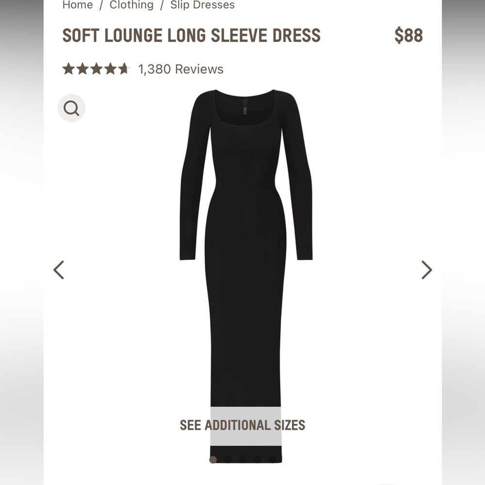 SKIMS soft lounge long sleeve maxi scoop neck dress - Picture 4 of 4